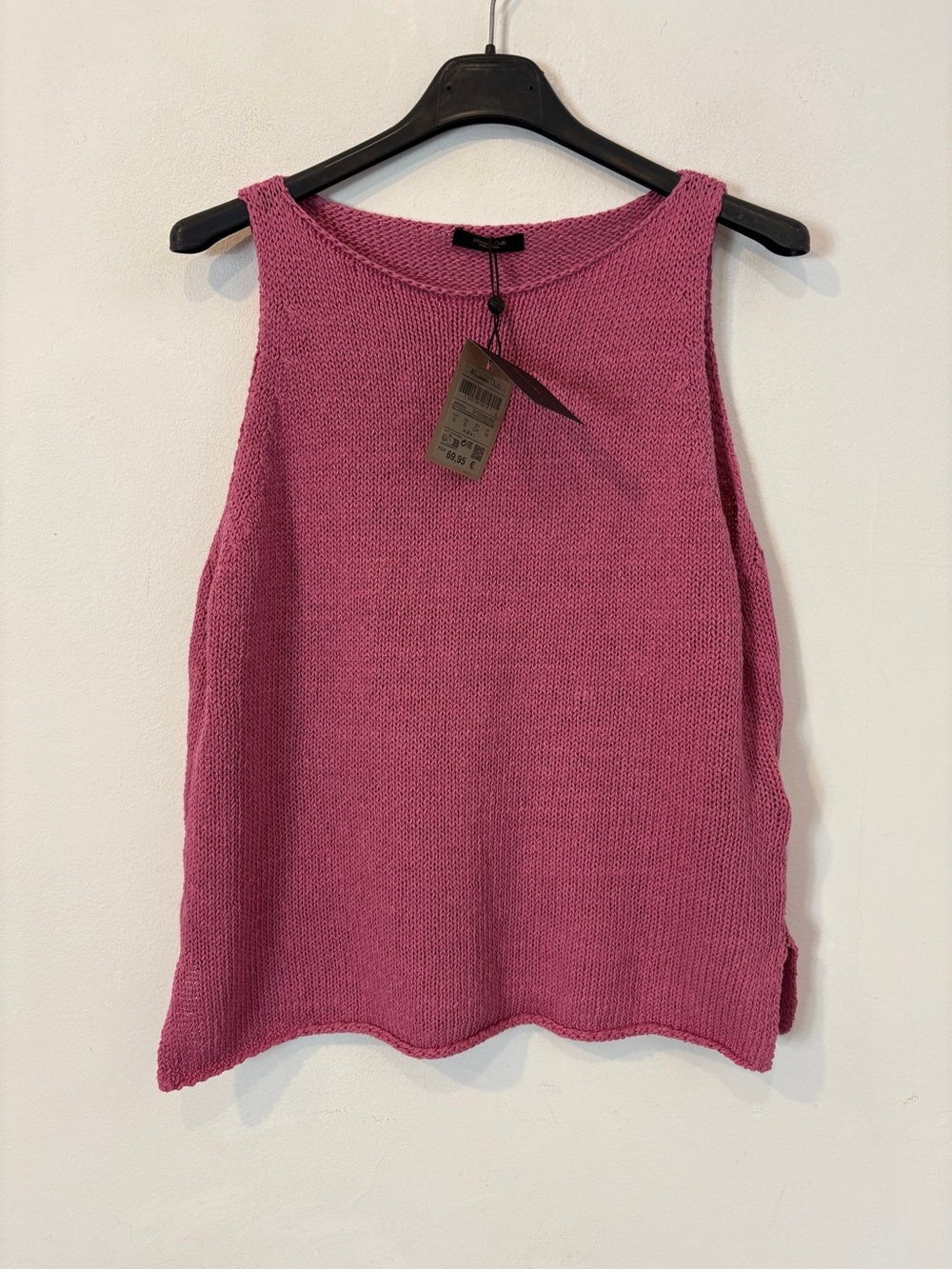 Massimo Dutti Sleeveless Knit Tank Top - Pink size Small